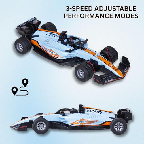 Image of Formula RC Racing Car for Kids Age 6+ Years 1:64 Scale | Mini Rechargeable Remote Control Sports Car with APP Control, LED Lights, 3 Speed Modes & Type-C Charging | Formula Racer Toy Car