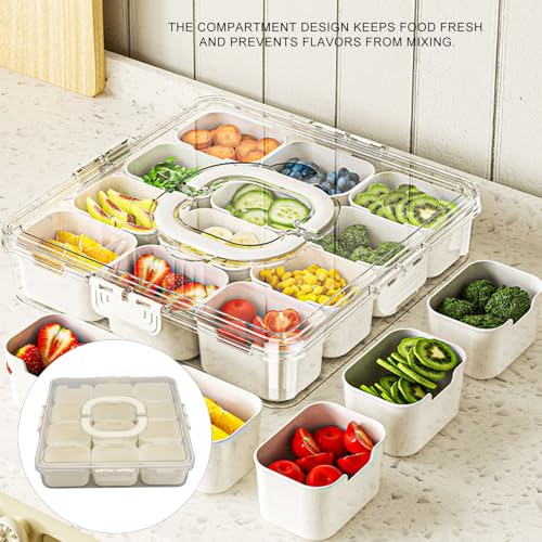Bandeja para servir dividida con 12 compartimentos para frutas frutos secos y snacks HERCHR 6