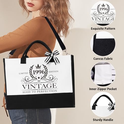 Image of iAOVUEBY 30th Birthday Gifts for Women, Cool Gifts for 30 Year Old Woman, Thirty Birthday Canvas Tote Bag Tumbler Candle Gift Basket Ideas Daughter Mom Sister Friend Wife Coworkers