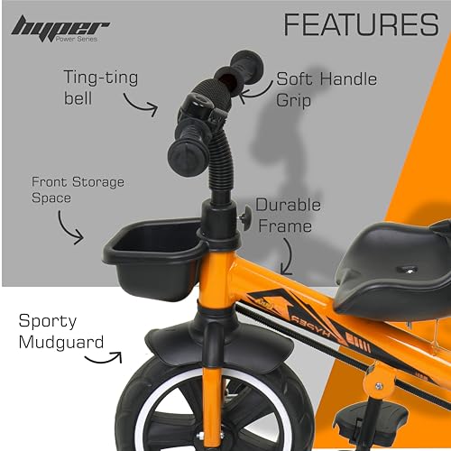 Luusa® TFT RX-500 Plug N Play Tricycle for kids /Baby Tricycle With Parental Control, Seat Belt For 1-4 Years Boys/Girls/Kids/Baby/Carrying Capacity Upto 25 kgs (Orange) Proudly MADE IN INDIA (Image - 4)
