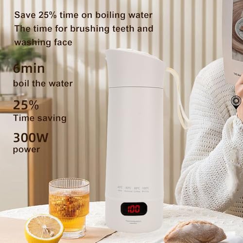 Pava Eléctrica Portátil 400ml Haofy 110V con Control Digital miniatura 3