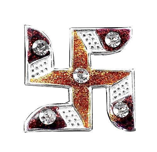 Image of KMJ Pure Silver(chandi) Designer Swastik /Sathiya for Pooja Temple (Medium)