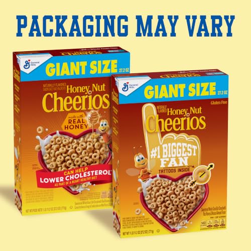Image of Cheerios Honey Nut Breakfast Cereal, Heart Healthy, Gluten Free, 27.2 oz