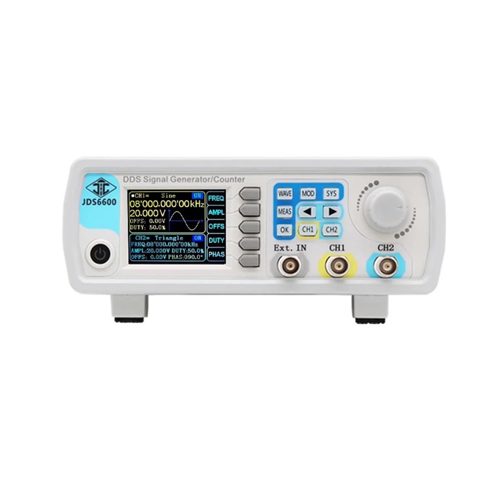 Generador de señales DDS doble canal JDS6600 15/30/40/50/60 M, medidor frecuencia y función contador, generador pulsos forma onda arbitraria(60MHz)