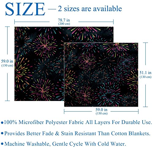 Couverture douce en microfibre grand format motif feu d'artifice