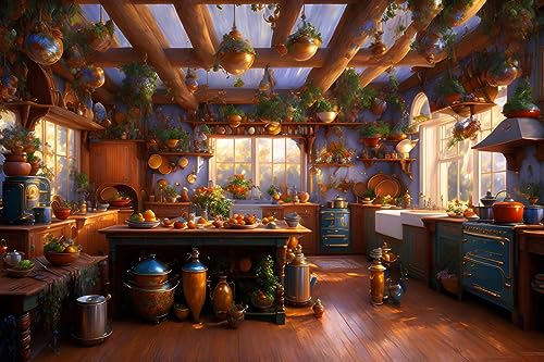Peinture artistique cuisine SERENDIPITP poster sur toile 58x90 sans cadre