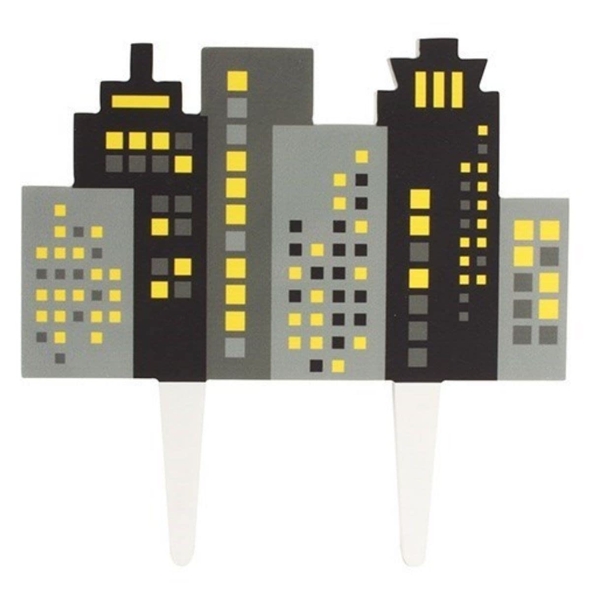 Culpitt Multicolour Gumpaste Skyline Pic Cake Topper, 130Mm/5”, 1 Pc, Gum Paste Cake Decorations For A Fun Birthday Cake, Colourful Time-Saving Topper 20116