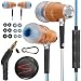 Produktbild Symphonized® In Ear Kopfhörer mit Kabel und Mikrofon HD, Premium Noise Cancelling kopfhoerer In Ear, 8-mm-Bass, 3D-Sound aus Bubinga-Holz, Lautstärkeregler für Mobilgeräte, PCs und Tablets. NRG