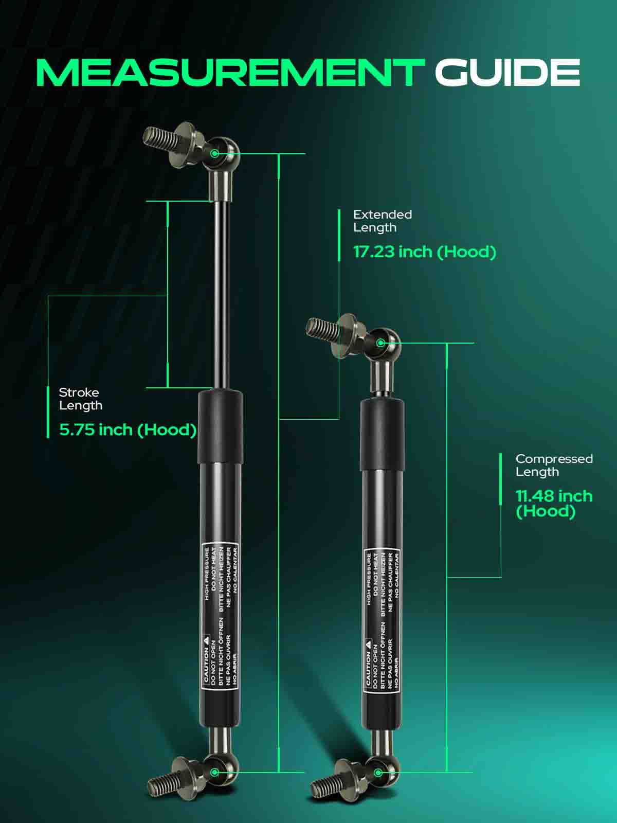 Amazon.com: Set of 4 Lift Supports Gas Struts Replacement for