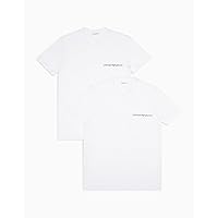 EMPORIO ARMANI 2-Pack Crew Neck T-Shirt, Bianco/Bianco
