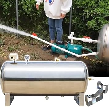 Water Stainless Steel Storage Tank Large Horizontal Well Bladder Tank, Stainless Steel Pressurized Water Tank for Well Water Sprinkler Systems