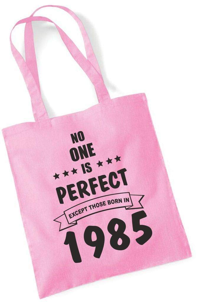 Fun Birthday Gift Present Tote Shopping Cotton Bag No One Is Perfect Except Those Born In Year 1985