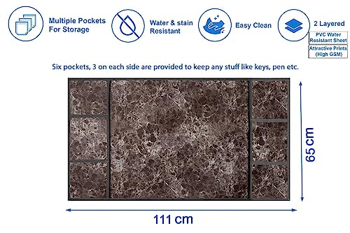 Image of Stylista Refridgerator top cover suitable for Samsung RT28C3032GS /HL, 236 Liter Fridge, Dimension (WxD) 65x111 CM, Marble Pattern Brown