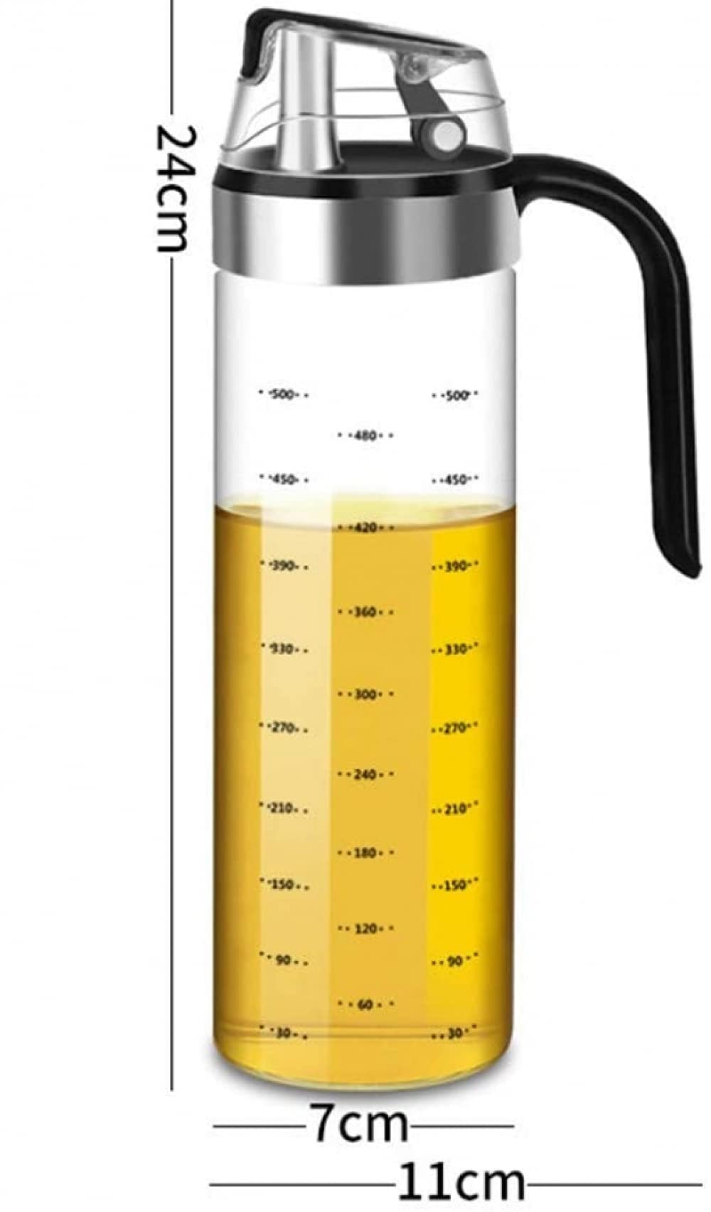 BERTY·PUYI Aceitera 550 Ml - Dosificador De Aceite De Oliva - Botella De Vinagre - Apertura Y Cierre Automático De La Botella De Aceite - Dosificador De Vinagre-2 Piece