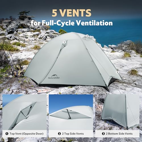 Image of Naturehike Giling 1 /2 Person Backpacking Tent 4 Season Lightweight Tent for Hiking & Bikepacking Easy Setup 3000mm Waterproof Ultralight CampingTents for Outdoor Cycling