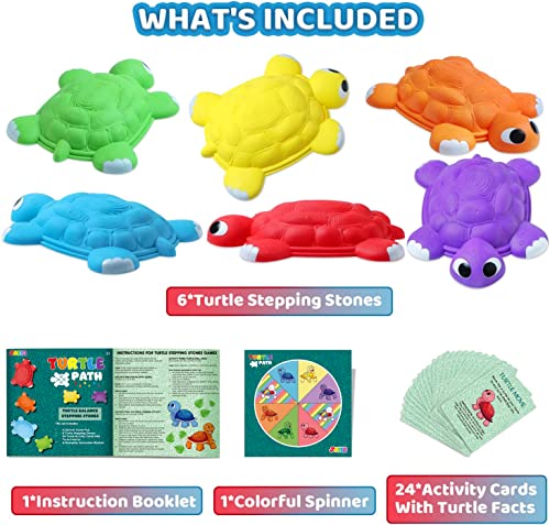 Joyin Turtle Balance Stepping Stones, 6 Pcs Kids Turtle Jumping Stones Steps Stones Up To 265 Ibs, Toddler Obstacle Course Coordination Game Toys For Ages 3 Years And Up Indoor Or Outdoor Play #TOP1