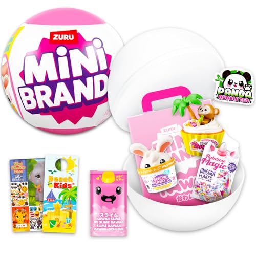 Zuru Kawaii Food Mini Brands Mystery Set - Bundle with Zuru Kawaii Surprise Mini Food Toys Blind Ball with Stickers, More | Mini Brands Kawaii Series for Kids
