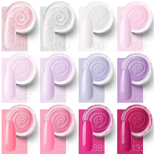 Gellen Dip Powder Nail Kit, 12 Colors Acrylic Dipping Powder Nail Kit, Rose Lavender Nail Dip Powder Colors - Pink Red Purple Glitter Dip Manicure #TOP1