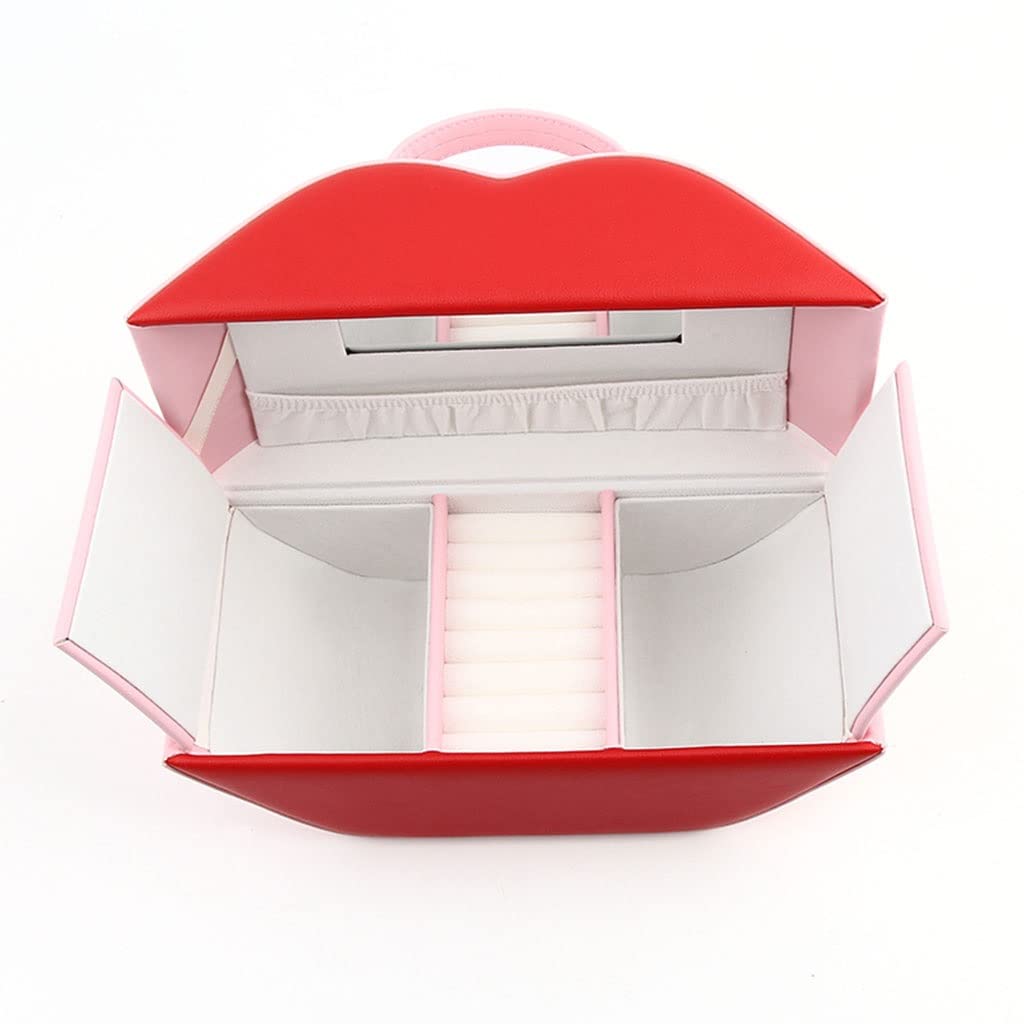 Organizer na Biżuterię Małe pudełko na biżuterię dla kobiet, Pu Leather Travel Jewelry Organizer Case Przenośne Uchwyt do przechowywania biżuterii Wyświetlacz pierścienia Etui do Przechowywania