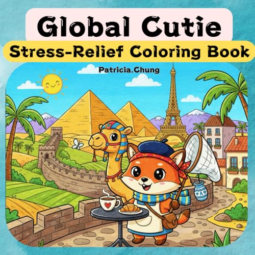 Global Cutie: Stress-Relief Coloring Book for Adults and Teens �gAnimal Travel: World Cute Pets Check-In Guide�h (lovely animal fr