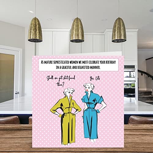 Funny Birthday Cards for Women Her - Mature Sophisticated Woman - Best Friend Birthday Card Rude, 145mm x 145mm Greeting Cards, Joke Female Ladies Birthday Card for Mum Daughter Nan Cousin Bestfriend