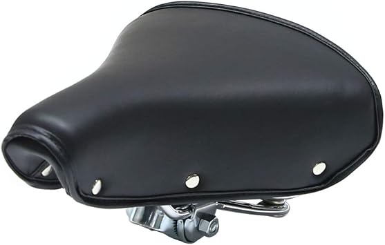 Vintage Bike Saddle, Classic Comfort PU Leather Bicycle Bike Cycling Seat Retro Rivet Spring Cushion for Men Women