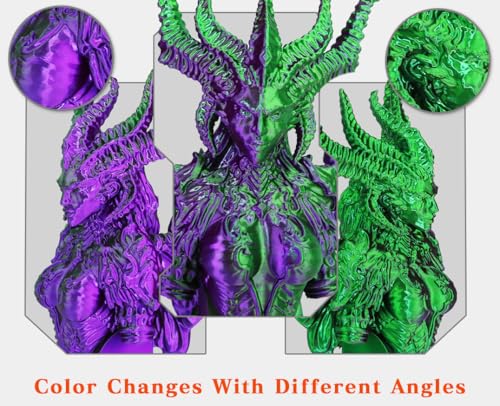 Image of Goto Guard Dual Color PLA Silk PLA Filament, Purple Green Dual Color PLA Filament, Multicolor 3D Filament for Most 3D Printer, 3D Printing PLA Filament 1.75mm 1KG(2.2lbs)