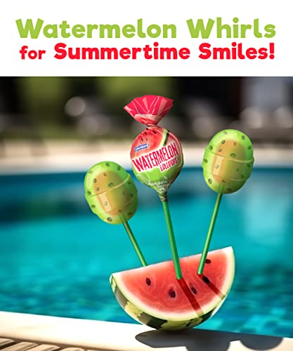 Colombina Tiger Pops Watermelon Lollipops Pack - for Summertime Fun -Bursting with Irresistible Sweetness and Playful Tiger Stripe Fun-Individually Wrapped (Watermelon, 6.2 oz, 11 Per Bag, Pack of 1)