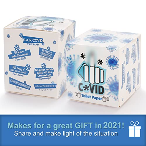 Funny Novelty Toilet Paper – Covid Gag Gift For Friends, Family, Coworkers – Funny Pandemic Toilet Paper Birthday Gift Idea – 200 2-Ply White Sheets Toilet Paper Loo Roll With Gift Box #TOP7