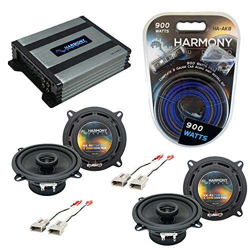 Harmony Audio HA-R5 Compatible with Mercury Tracer 1991-1996 Bundled with HA-A400.4 Amplifier Factory Speaker Replacement Package