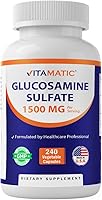 Vista 1 de Vitamatic Suplemento de sulfato de glucosamina, 1500 mg, 120 porciones, 240 cápsulas