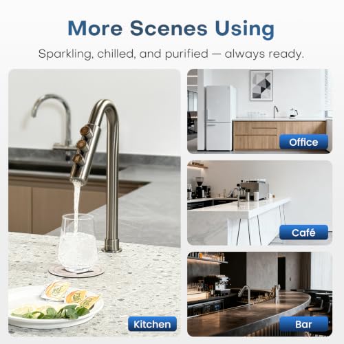 Image of Under Sink Sparkling Chilled Water System with 3-in-1 Faucet, Instant Cold & Filtered Water Dispenser for Kitchen Sink, Home Bar, Restaurant & Office
