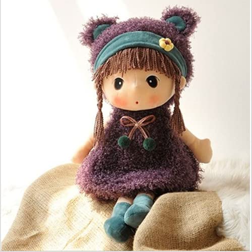 Muñeca de toalla para bebé de juguete, juguete de peluche, juguete para 1 edad con cuento de hadas, princesa, muñeco de peluche para bebé, Navidad, cumpleaños, bautizo (morado)