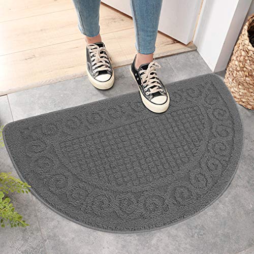 Vanzavanzu Kitchen Rugs, 31"X19" Kitchen Mats, Half Moon Round Kitchen Rugs Carpet, Specialized In Ultra Anti Skid Absorbent And Machine Washable For Kitchen Doorway Floors Accessories (Gray) #TOP6