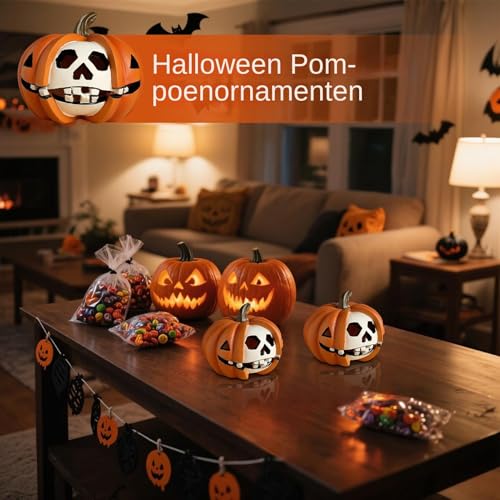 Decoración de esqueleto de calabaza para interiores y exteriores 7