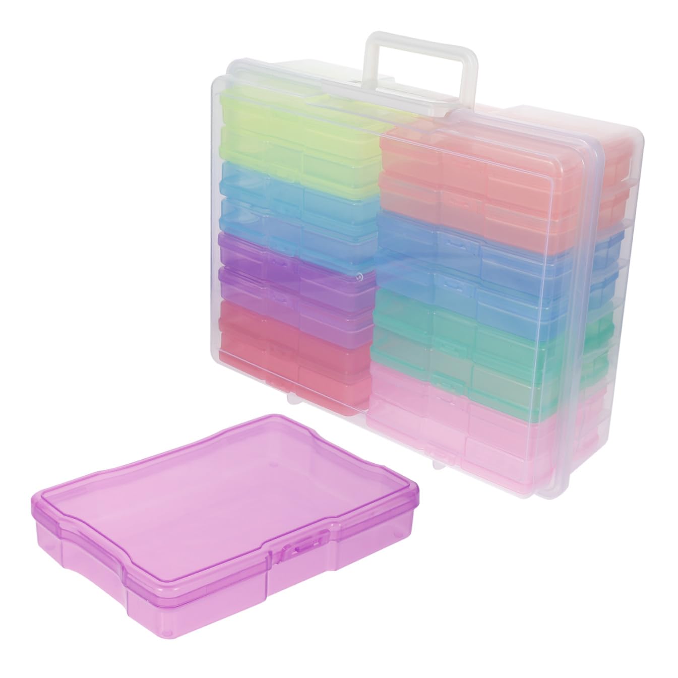 Caja de Manualidades para Fotos 4x6 Pulgadas Capacidad para 2000 Fotos Organizador Portátil de Pp para Almacenar y Guardar en Festivales y Oficina