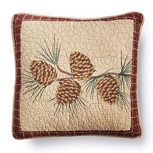 Donna Sharp Throw Pillow - Pine Lodge Lodge Decorative Throw Pillow With Pine Branch Pattern - Square #TOP24
