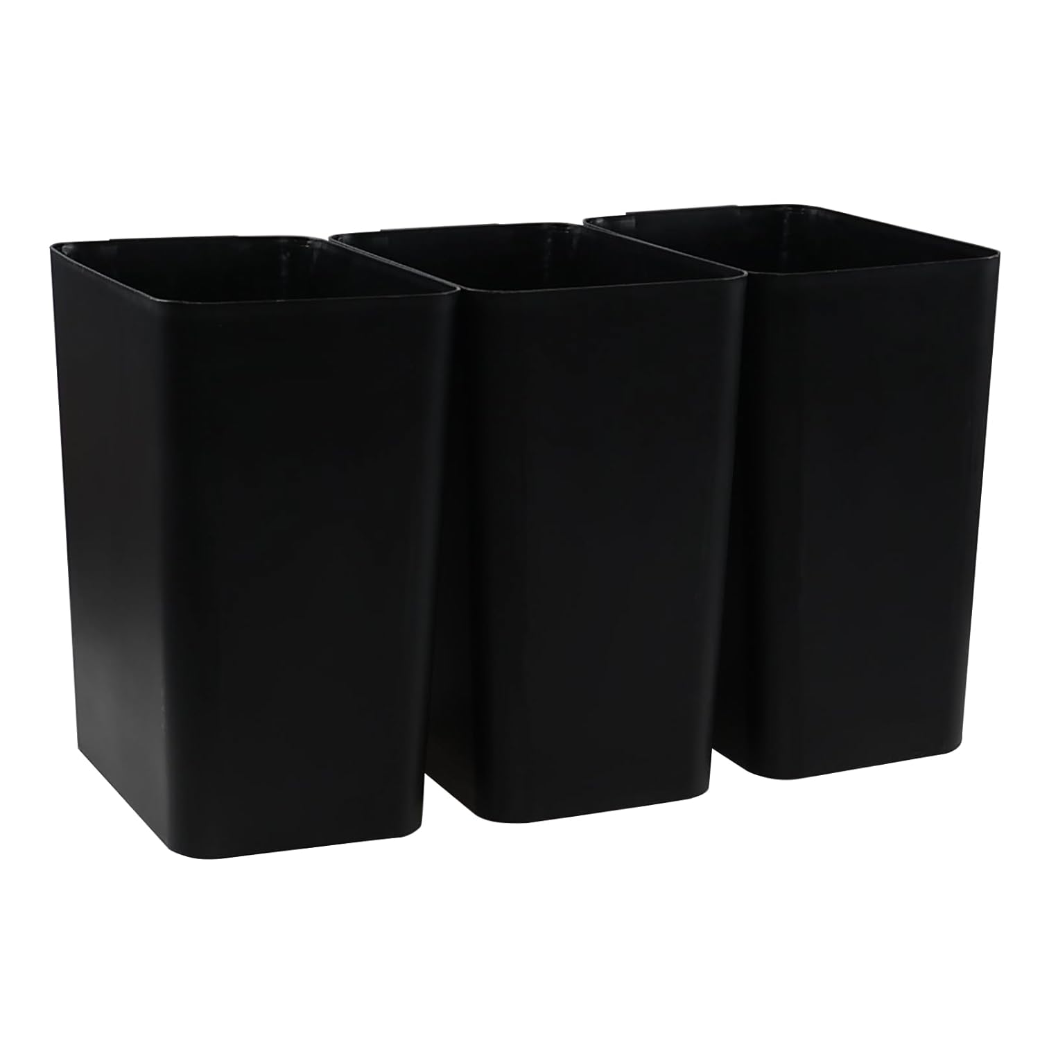 Xyskin 4.5 Gallon Plastic Garbage Bin, Deskside Wastebasket, Waste Can, Black, 3 Pack