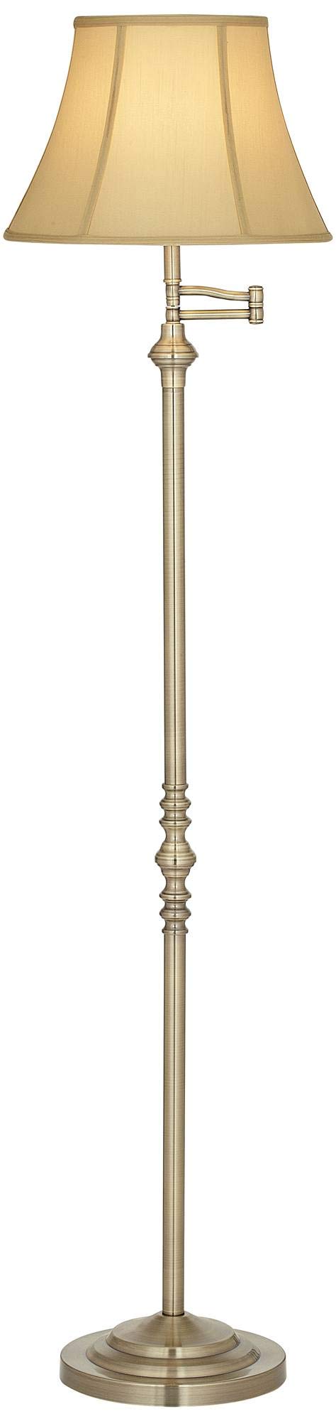 Regency Hill Floor Lamp - Traditional Adjustable Swing Arm, 60in Tall, Antique