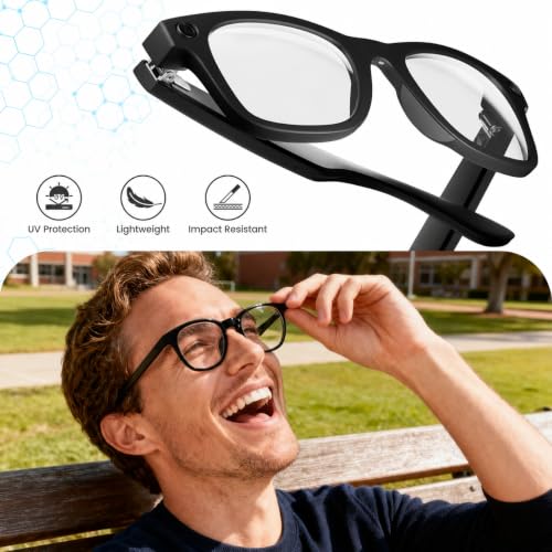 Replacement Clear& Blue Light Blocking Lenses for Ray-Ban Meta Wayfarer by MAKCPOIMER - Used condition - Image 3