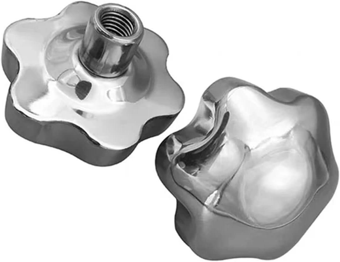 1pc M6/8/10/12/14/16 Stainless Steel 304 Female Thread Star Knob Handles Star Shaped Through Hole Clamping Nuts Knob Plum Hand Wheel(M6 x 48(OD))