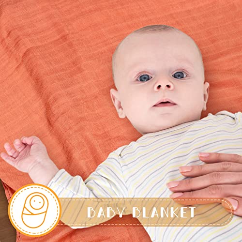 Image of Irenare 8 Pack Cotton Muslin Baby Swaddle Blankets Soft Silky Breathable Infant Sleeping Quilt Bed Cover Solid Color Newborn Receiving Blanket for Baby Boys and Girls 47 x 47 Inches