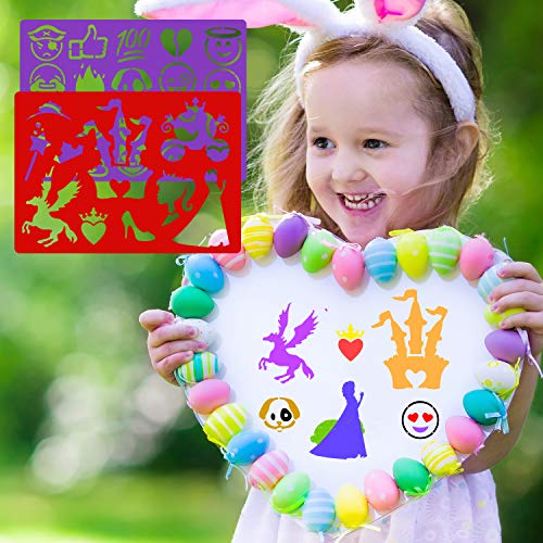 Qpout 20 pièces Modèles de Dessin en Couleur pour Enfants, Plastique Pochoir de Peinture pour Enfants Anniversaire Halloween Noël Dinosaure fête Cadeau Fournitures Outil de Peinture préscolaire - Image 7