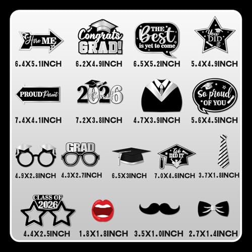 Image of Black and Silver Graduation Decorations, Graduation Decorations with Congrats Grad Banner Fringe Foil Curtain 2026 Balloons Graduation Photo Props for Silver Graduation Decorations Class of 2026
