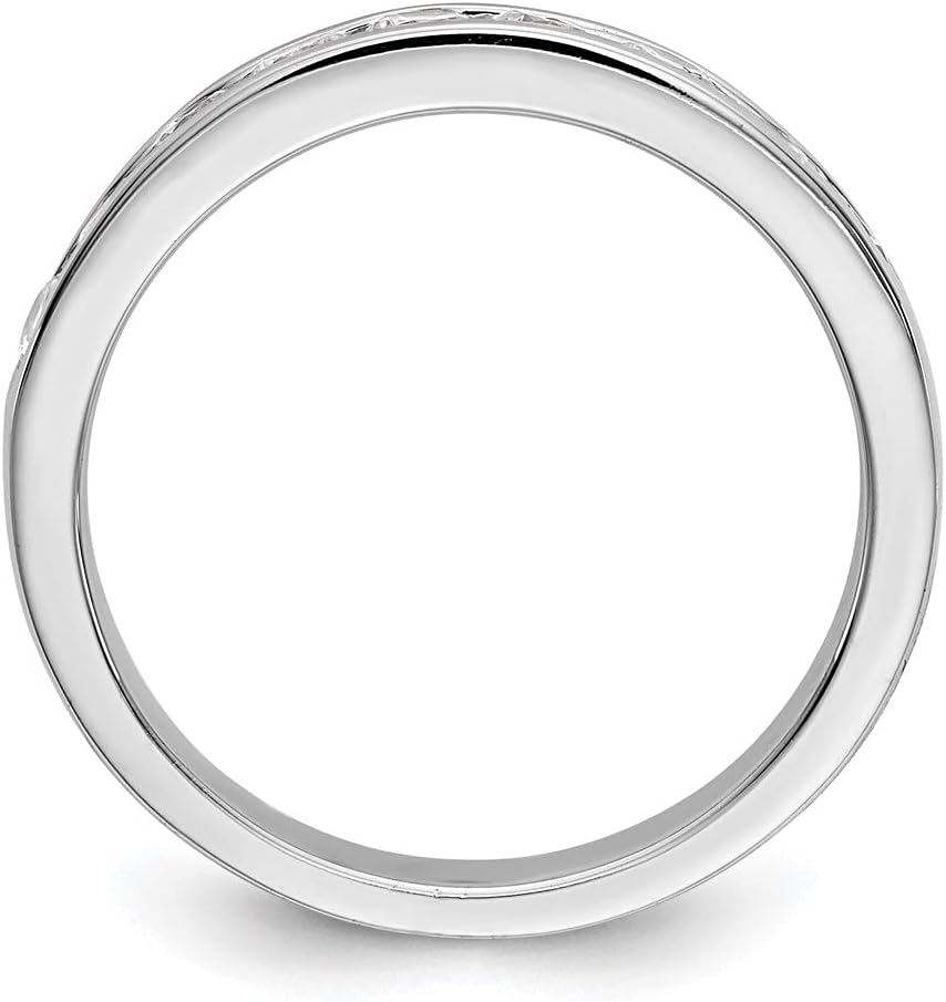 Diamond2Deal Platinum 9-Stone Diamond Channel Engagement Wedding Band Ring 0.9 cttw