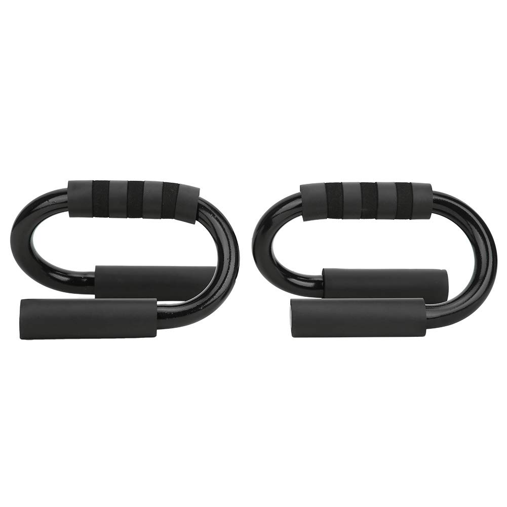 S Shape Push Up Bar Bracket Chest Muscles Foam Exercise Training Indoor Fitness Equipment for Adults Men and Women Black 2pcs