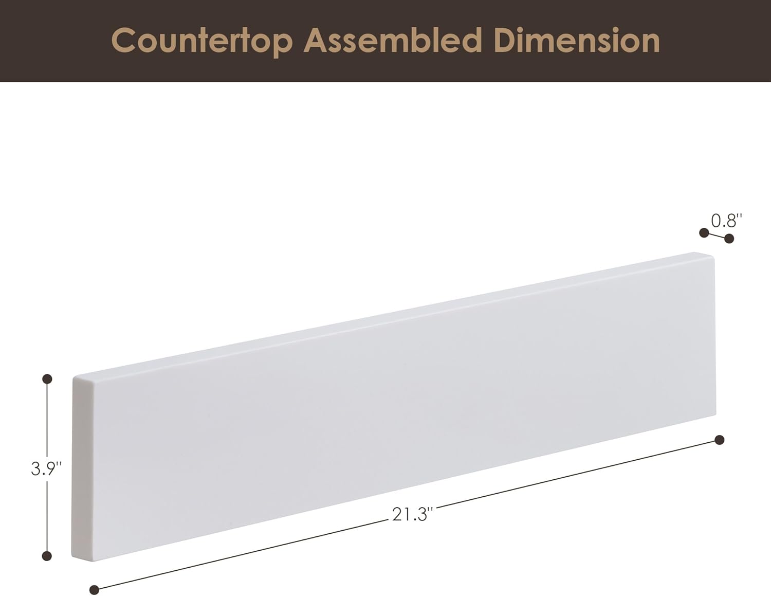 21 in.W Engineered Stone Vanity Sidesplash in Grain White