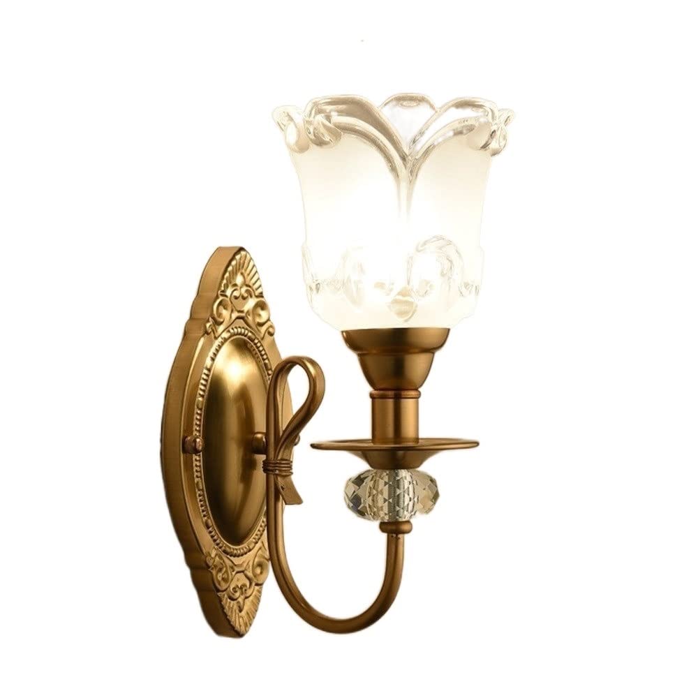 HPTHLY Wall Mounted Light Light Luxury Wall Lamp Wall Sconce,Wall Light Wall Lantern Glass Lantern Brass Luminaire Fixtures Lighting E14 Edison Room Art Dec