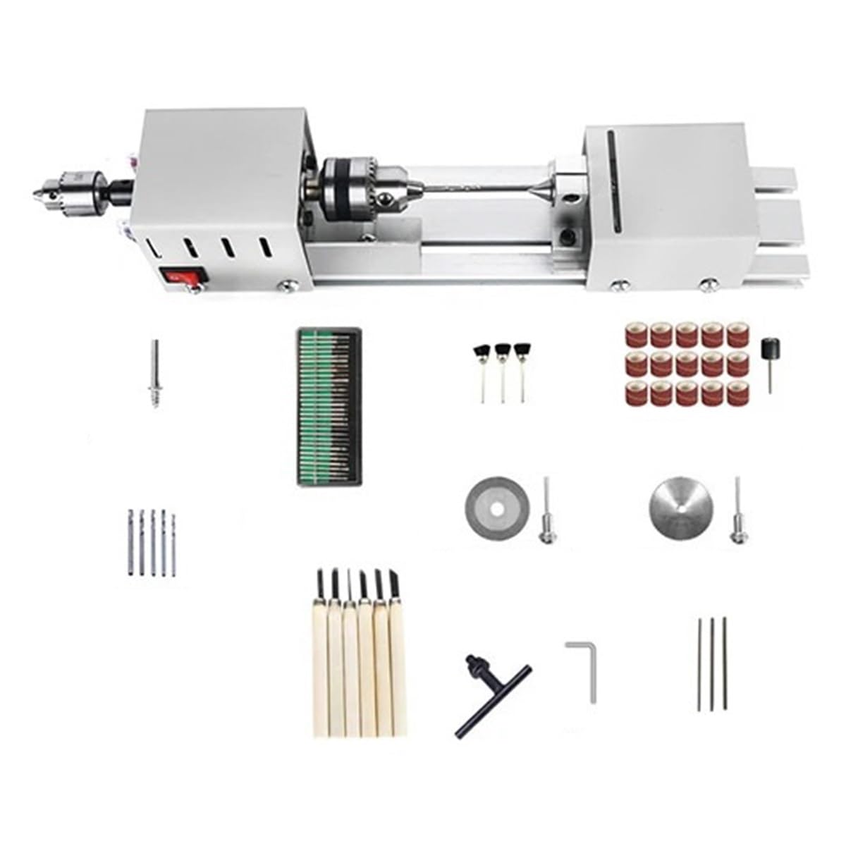 Mini Tornio Per Legno 100W - Mulcort Per Perle Buddha E Lavorazione Fai Da Te - Foto 3