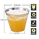 I00000 200 Pack Gold Plastic Cups, 9 Oz Elegant Clear Plastic Cups Gold Rimmed Disposable Wine Glasses Fancy Disposable Party Cup Wedding Cup Drinking Tumblers Cocktail Glasses Perfect for Party